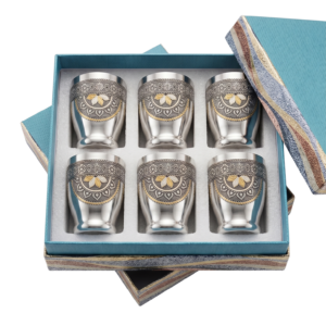 Steel Minakari Glass ( Set of Six)